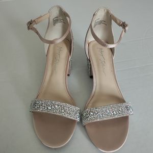 Betsey Johnson Nude and Silver Heels